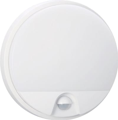LED Tuinverlichting met Bewegingssensor - Hoktan - Wandlamp Buiten - 15W - Natuurlijk Wit 4200K - Mat Wit - Rond