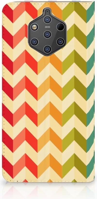 Nokia 9 PureView Hoesje met Magneet Zigzag Multi Color