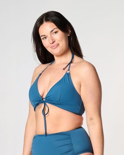 Moodies menstruatie zwemkleding - Bikinitop met voorsluiting- maat L - Petrol