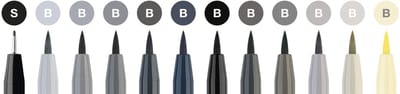 Faber-Castell tekenstift - Pitt Artist Pen - Brush - 12 stuks - grijstinten - FC-267423