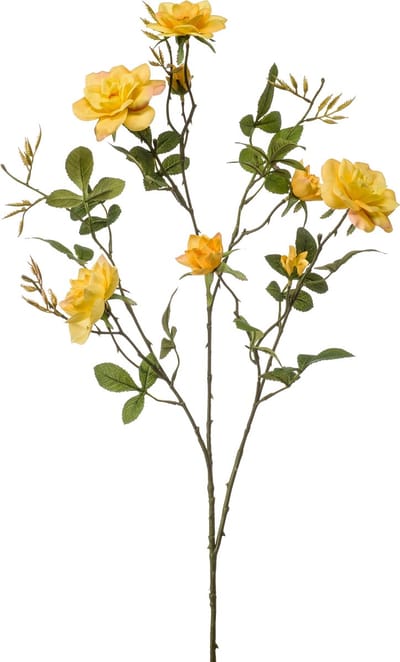 Emerald - Kunstbloem Roos Loes 90cm geel - Kunstplant voor binnen