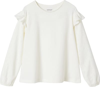 Vertbaudet T-shirt BASICS met lange mouwen en ruches voor meisjes