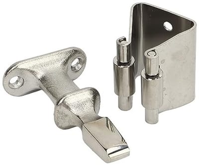 Allecto - Deurstopper - Roestvrij staal - Zwaar uitgevoerde hardware - Zilver - Beveiligde deurhouder - Perfect voor boot en jacht - Geschikt voor RV
