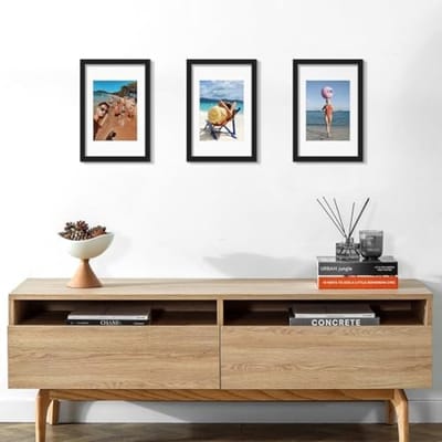 PromoHome Fotolijstenset Zwart 3-delig 20x30 cm - Moderne wanddecoratie