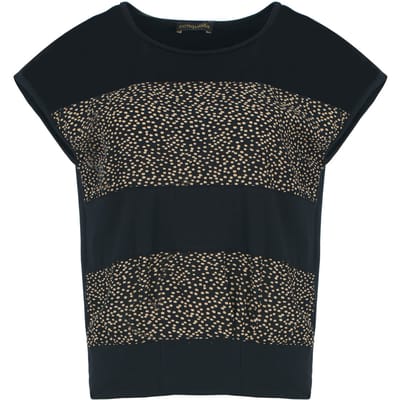 Eigentijdse Contrast Jersey & Popeline Top