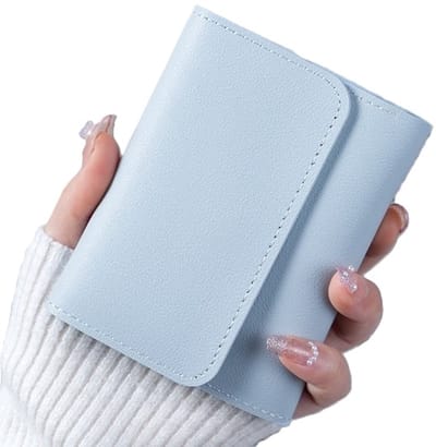 Billfold Portemonee & Pasjeshouder Voor 6 Pasjes I Creditcardhouder I Met Geldvak I Pasjes Houder I Incl. Rijbewijsvakje I Wallet I Portemonnee I Kliksluiting I Dames I PU Leer I Blauw