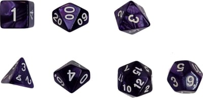 Go Go Gadget - Polydice set - Role Playing Games - Dobbelstenen - Set van 7 stuks - Paars