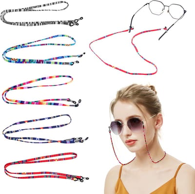 Brillenketting Set - Brilkoorden - Veilig Dragen - Etnische Stijl - 5 Stuks 70cm - Multicolor