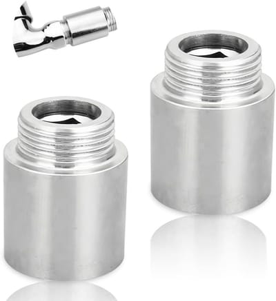 Verlengstuk voor Verwarming en Installatie - 2 Stuks 1/2 Inch x 25 mm RVS Schroefdraad Verlenging DN15