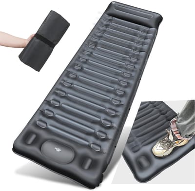 Allecto - Campingmat - Isolatiemat met Voetperspomp - Upgrade Campingmat - Marineblauw - Outdoor Slaapmat - Geschikt voor Wandelen en Reizen