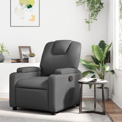 Relaxstoel met ligfunctie - Fauteuil - Ontspannen in huis - Handmatig verstelbaar - 74 x 97 cm - Grijs