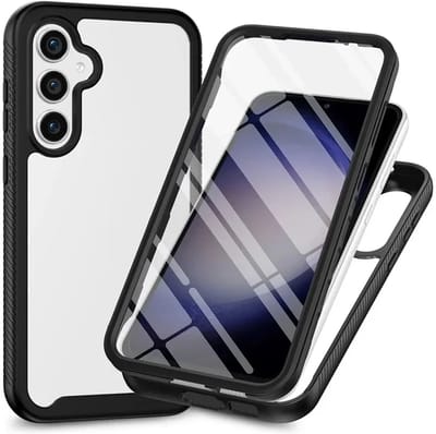 Hoesje met Ingebouwde Screenprotector Geschikt voor Samsung Galaxy A35 | Full Protect valbescherming | Schokbestendige Beschermhoes tegen Vallen | Shockproof | Doorzichtig / Zwart