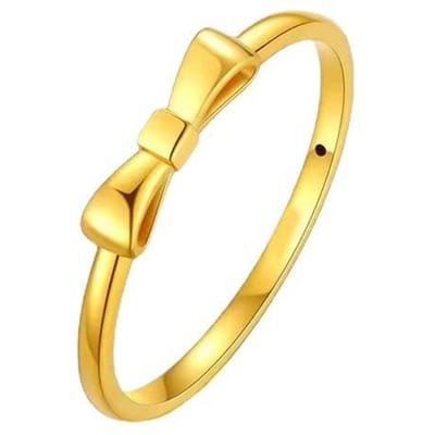 18K gouden strikknoopring Kleur goud Temperament damesring Paar ring High-end waterschelp sieraden 8 yellow