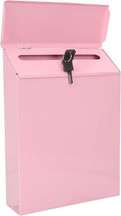 Hangende Brievenbus - Afsluitbare Postbus - Veilig Post Ontvangen - Robuuste Aluminiumlegering - 22x7x30cm - Roze