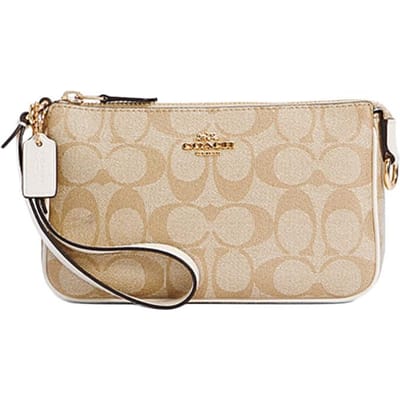 Coach Nolita 19 Klassieke Monogram Print Gecoat Canvas en Leer Clutch Tas Dames Clutch Tas Beige Khaki C3308-IMDQC Basic Set (Bag+Dust Bag) beige