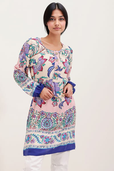 Bloemige Mini-jurk met Strik