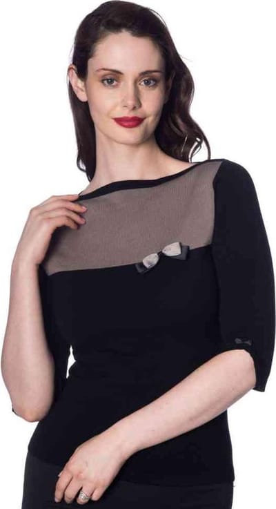 Dancing Days - COLOUR BLOCK Longsleeve top - S - Zwart