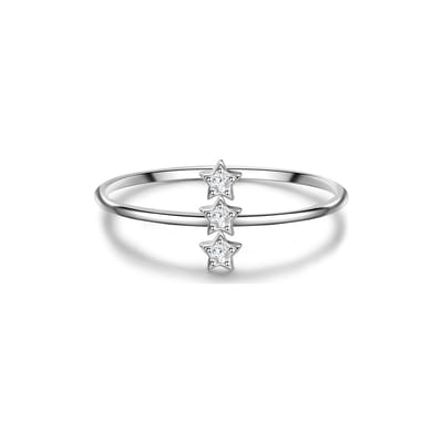 Gems München Dames Dames ring 925 sterling zilver Zirkonia 50 Zilver 32019738