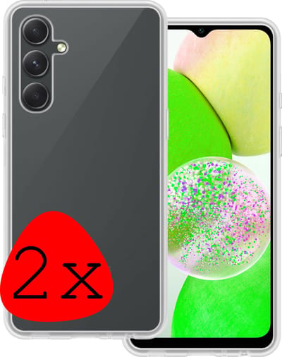 Hoesje 2 Stuks - Geschikt voor Samsung Galaxy A14 - Sterk & Shockproof - Case Siliconen - Back Cover - Telefoon Hoes - Transparant