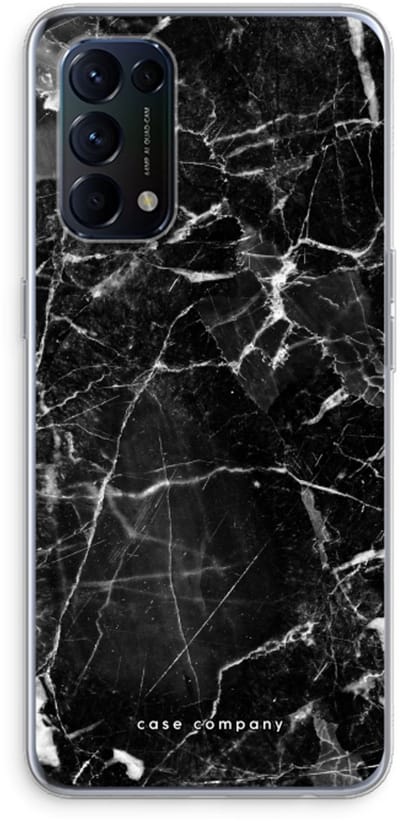 Case Company® - Hoesje geschikt voor Oppo Find X3 Lite hoesje - Zwart Marmer - Soft Cover Telefoonhoesje - Bescherming aan alle Kanten en Schermrand