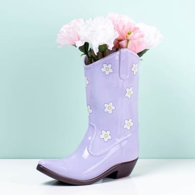 DOIY - Vaas Rodeo Cowboy Boot - lila - keramiek