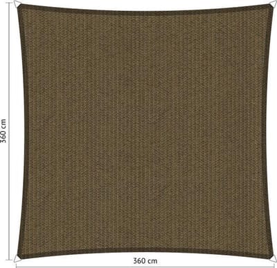 Shadow Comfort® Vierkantige schaduwdoek - UV Bestendig - Zonnedoek - 360 x 360 CM - Japans Brown