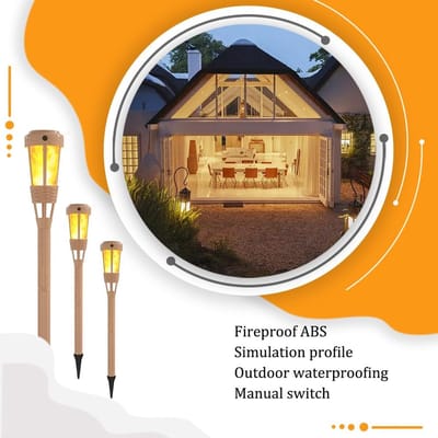 Solar Flame Lights - Tuinverlichting Fakkel - Buiten Decoratie - Flikkerend Vlam Effect - 50.8 cm Hoog - Zwart