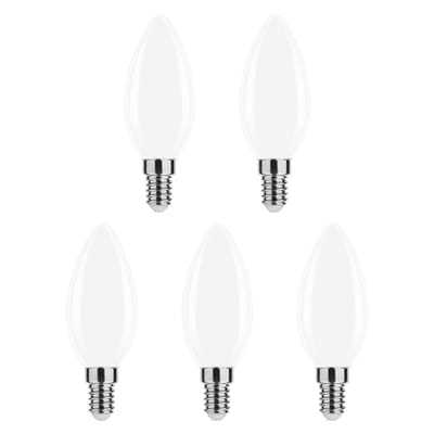 Modee E14 LED Lamp 4W - 470lm - 2700K - Warm Wit - LED Filament Melkglas Kaarslamp B35- Vervangt 40W Halogeen Gloeilamp - 5 stuks
