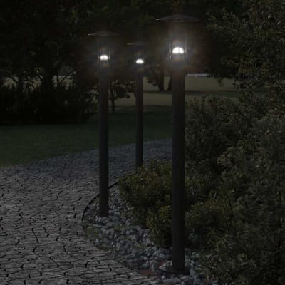 vidaXL Vloerlamp voor buiten 100 cm roestvrij staal zwart