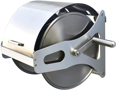 Slanghaspel met Deksel - Tuinslanghouder - Tuinonderhoud - Verplaatsbaar Wandmodel - 40m 1/2 inch - Grijs