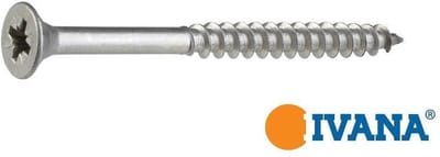Ivana Spaanplaatschroef - Schroeven - RVS - Platkop - PZ-2 5.0x60/36 - 200 Stuks
