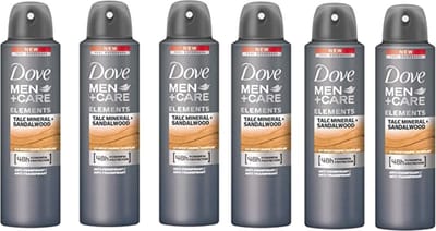 Dove Men + Care Deo Spray Talc Mineral Sandelwood - 6 x 150ml - Voordeelverpakking