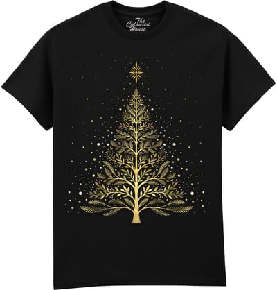 Kerstboom Christmas Night Glowing Tree The Coloured House T-shirt M