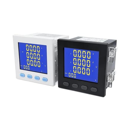 Energieverbruiks meter - Stroommeter - Energie Meten - Driefasige Meting - 96x96mm - Zwart