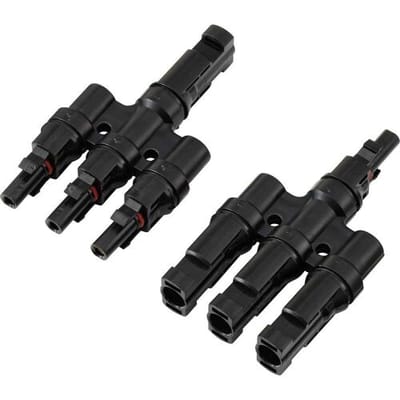 TRU COMPONENTS TC-13805796 3-voudige PV-aftakverbinderset Zwart Inhoud: 2 stuk(s)