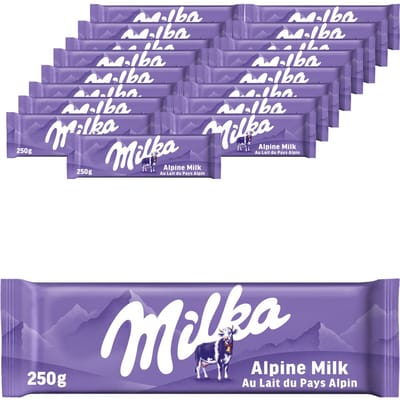 Milka Mmmax Chocolade Reep Alpenmelk - Doos 17 x 250g - Chocoladerepen en Tabletten - Voorraad - Verjaardag Cadeau Vrouw of Man - Geschenkset voor Man en Vrouw