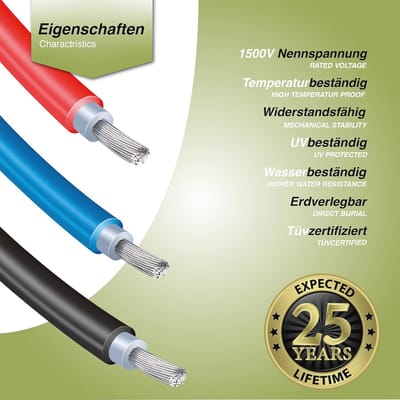Verlengkabel Zonnestekker 4mm² - 2x15m Zonne-energie Kabelaansluitingen