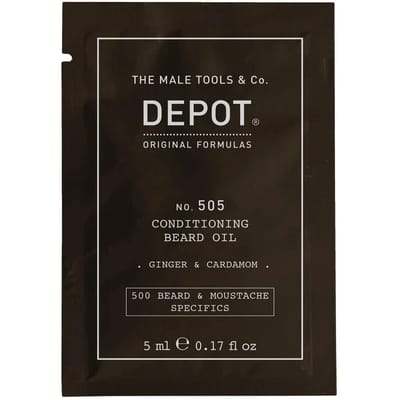Dépôt, 500 Spécifiques Barbe et Moustache Non. 505, Huile à Barbe, Gingembre & Cardamome, Pour Brillance & Douceur, 5 ml