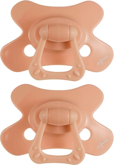 Difrax Fopspeen Natural - 6 tot 12 Maanden - Oranje - 2 Stuks