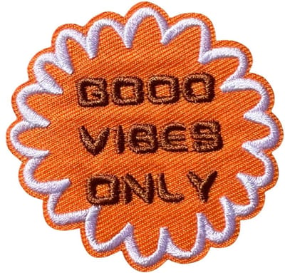 Good vibes positief strijkapplicatie strijk embleem - patch - patches - stof & strijk applicatie - carnaval
