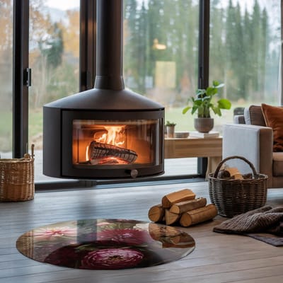 Coloray Vloerplaat Houtkachel - Vloerplaat Openhaard - 90 cm x 90 cm - Houtkachel Accessoires - Claret Vloerplaat Kachel - Plaat Kachel - Plaat voor Onder Houtkachel - Open Haard Accessoires - Onderplaat