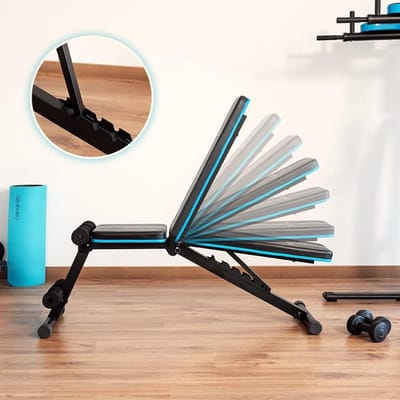 Trainingsbank - Oefenbank fitness - Full body training - 180 graden kantelbaar - 110 x 43 x 138 cm - Zwart