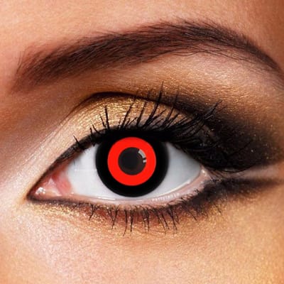 Partylens® rode kleurlenzen - Red Manson Demon - zachte jaarlenzen met lenshouder - Halloween - Cosplay