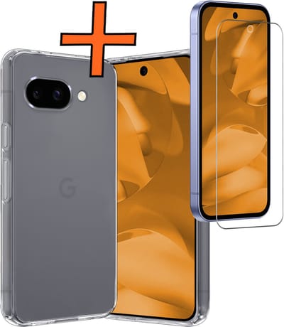 Hoes - Met Screenprotector - Geschikt voor Google Pixel 9a - Sterk & Shockproof - Back Cover - Siliconen Case - Telefoon Hoes - Transparant