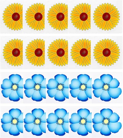 20 stuks - Binnenraamvliegenvanger - Vliegenpapier - Insectenlokker - Vliegenvangerstickers - Voor keuken en eetkamer - Sterke hechting - Chrysant en zonnebloem - Blauw en geel