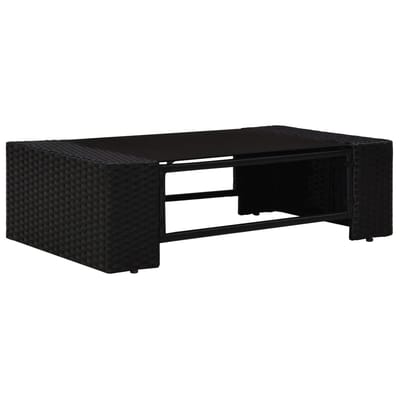 vidaXL - 4-delige - Loungeset - poly - rattan - zwart