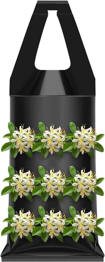 Aardbeienkweekzakken - Verticale plantenbak - Planten Kweken - 9 Sleuven - 22 x 54 cm - Zwart