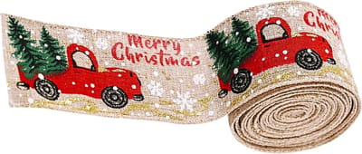 Gadgetpoint - Boomversiering - Versiering - Lint - Kerst - Kerstman - Kerstboom - Kerst - Kerstmis - Christmas - Xmas - 2,5m - Beige