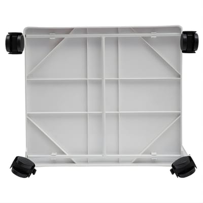 Beauty Trolley – Voor Salon & Spa – Verrijdbare Pedicure/Manicure Kar met Voetsteun, IJzer/Hout/Kunststof, Zwenkwielen, Vloermodel, Draagvermogen 18 kg – Wit