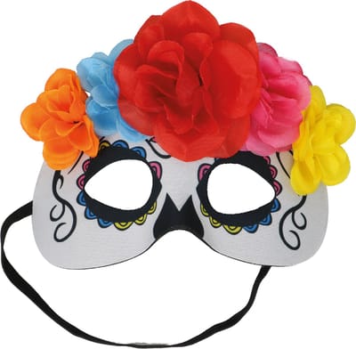 Fiestas Guirca - Masker 'la Catrina' met bloemen